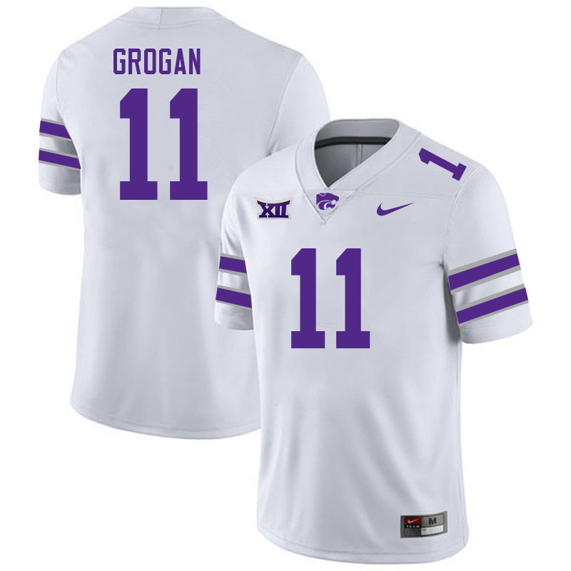 #11 Steve Grogan Kansas State Wildcats Fotball Jerseys Stitched Sale-White